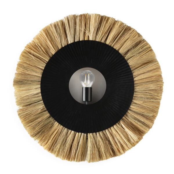 Aplique 65x8x65 Metal/Hierba Marina -- Natural/Negro Mate