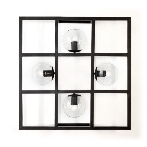 Aplique 72x13x72 Metal Negro