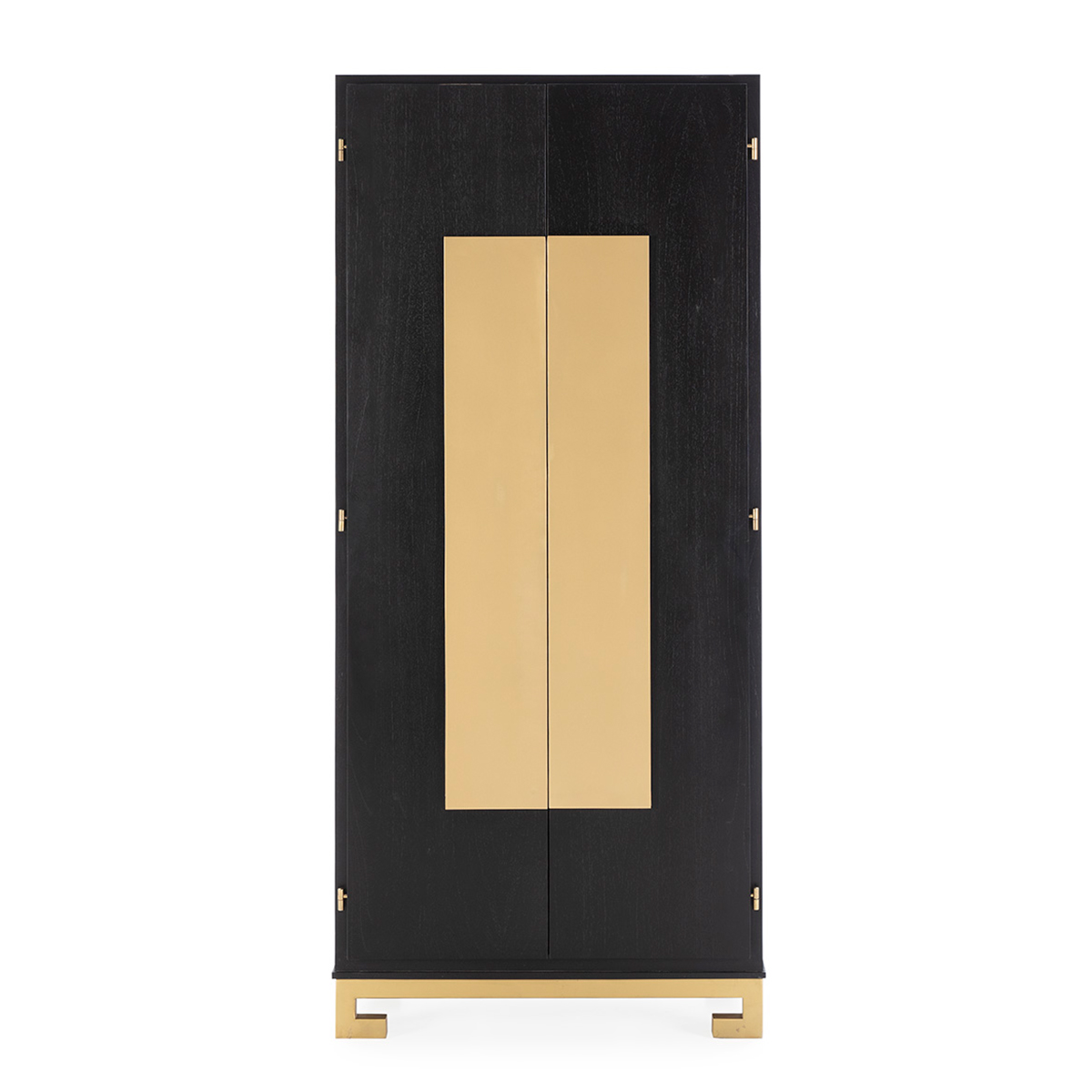 Armario 85x45x195 Madera/Metal Negro/Dorado