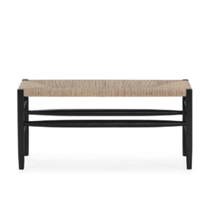 Banco 100x45x47 Madera de Teca/Jacinto de Agua Sintetico -- Negro/Natural