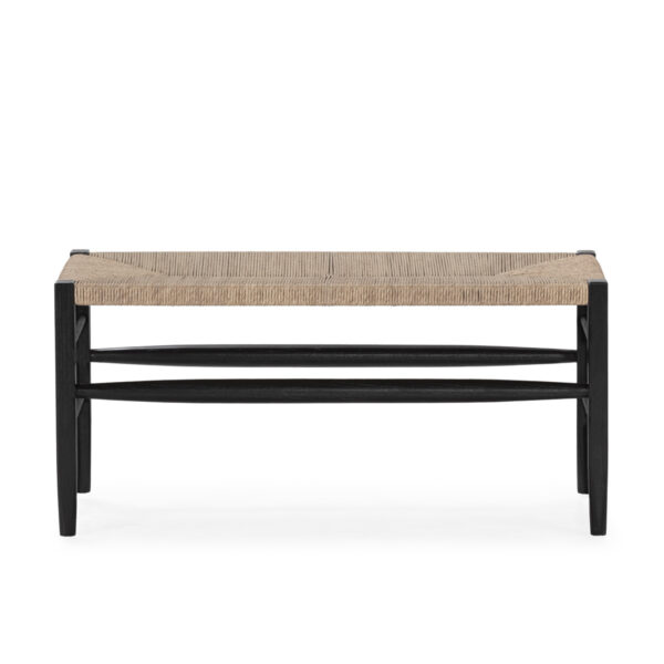 Banco 100x45x47 Madera de Teca/Jacinto de Agua Sintetico -- Negro/Natural