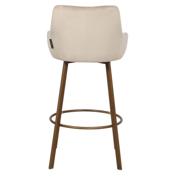 Bar stool Cressida khaki velvet high back (Set of 2)