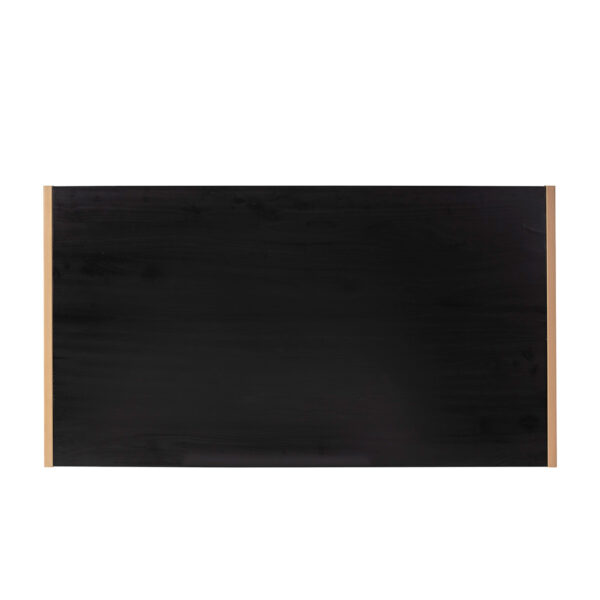 Cabecero 160x3x90 Madera Negro/Metal Dorado