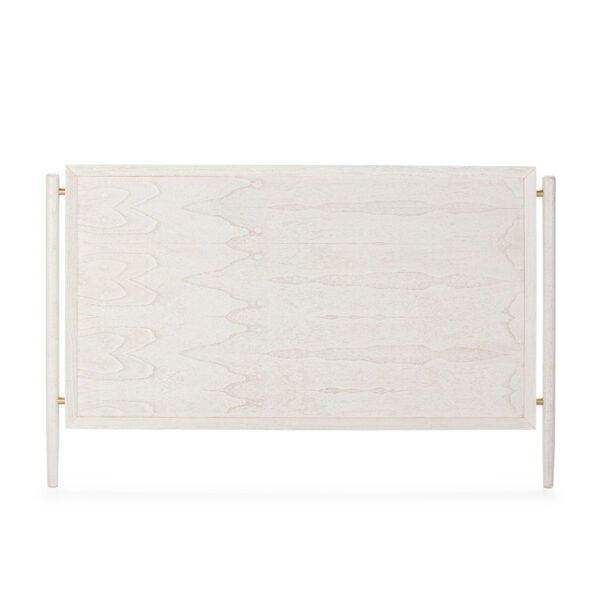 Cabecero 160x6x110 Madera Blanco/Metal Dorado