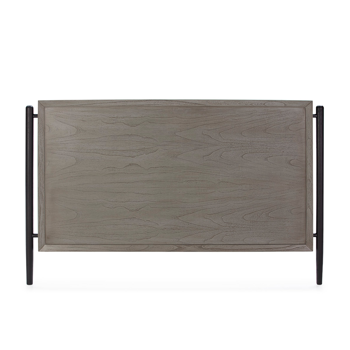 Cabecero 160x6x110 Madera Gris/Negro/Metal Negro