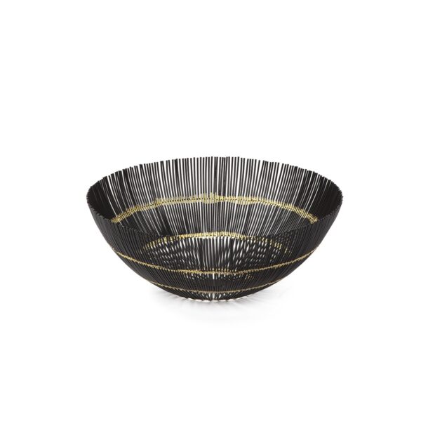 Centro de Mesa 38x38x15 Metal Negro/Dorado