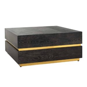 Coffee table Blackbone Gold black rustic 90x90