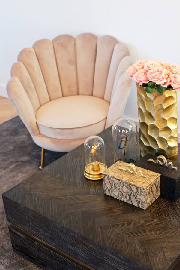 Coffee table Blackbone Gold black rustic 90x90