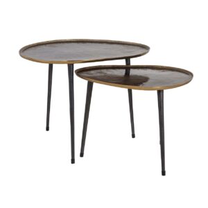 Coffee table Louve brushed gold (Set of 2)