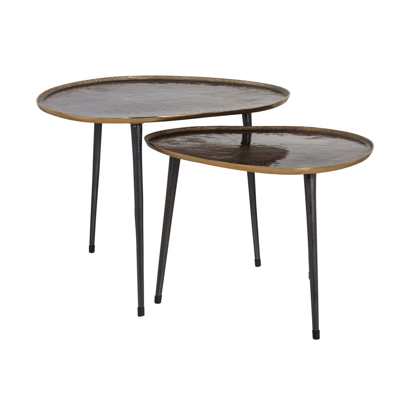 Coffee table Louve brushed gold (Set of 2)