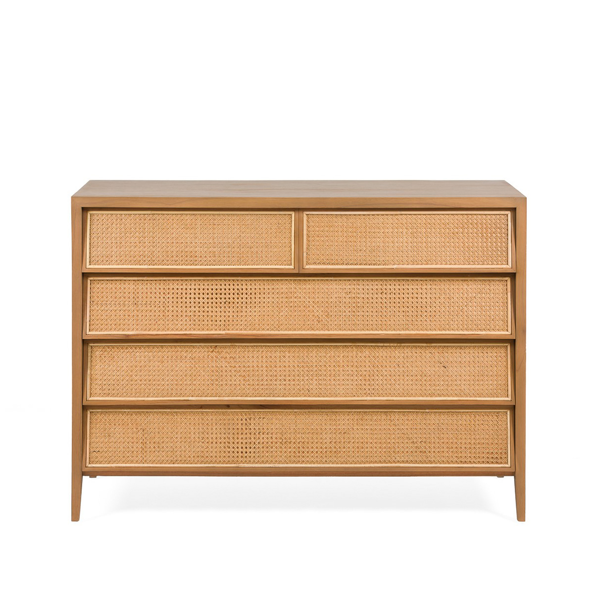 Cómoda 125x45x90 Madera de Cedro/Ratán -- Natural