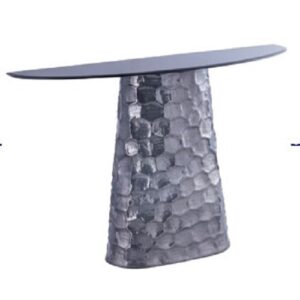 Consola 135x37x81 Metal/Cristal -- Niquel/Negro