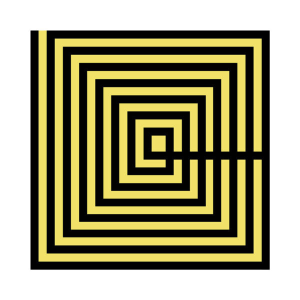 Cuadro 50x3x50 Metacrilato Negro/Amarillo