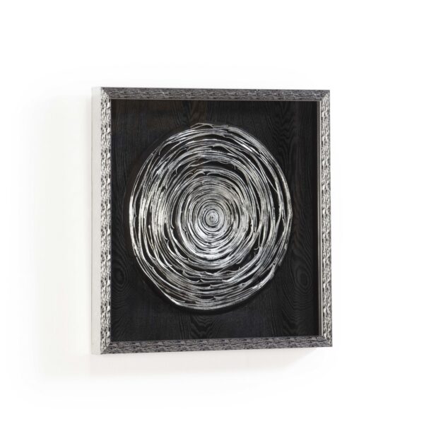 Cuadro 60x5x60 Madera/Arcilla Plateado/Negro