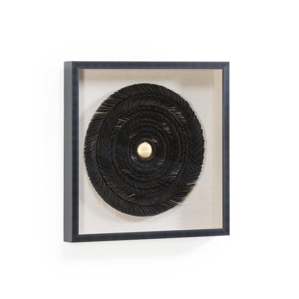 Cuadro 60x7x60 Madera/Papel Negro/Dorado