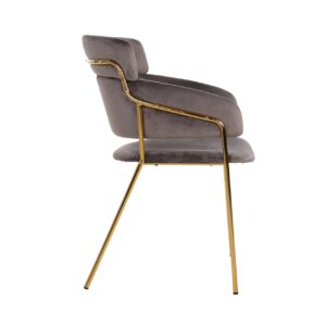 Dining chair Angelica stone velvet fire retardant
