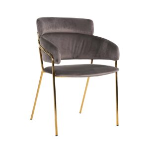 Dining chair Angelica stone velvet fire retardant