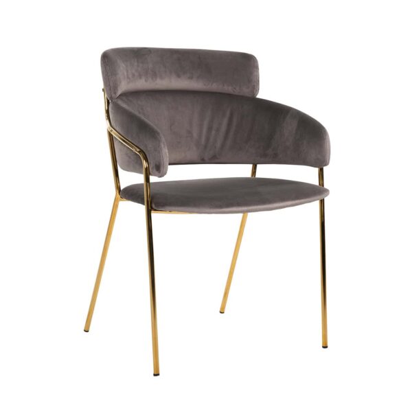 Dining chair Angelica stone velvet fire retardant