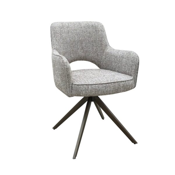 Dining chair Ginerva earth tweed swivel