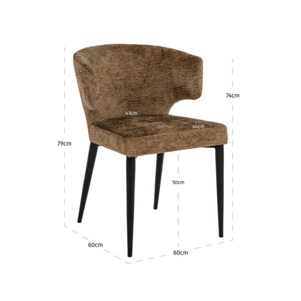 Dining chair Taylor brandy fusion fire retardant