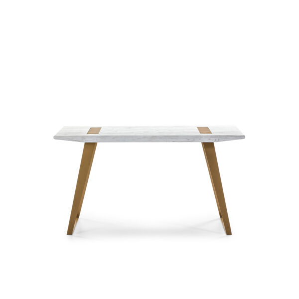Escritorio 140x60x75 Madera Blanco/Metal Dorado
