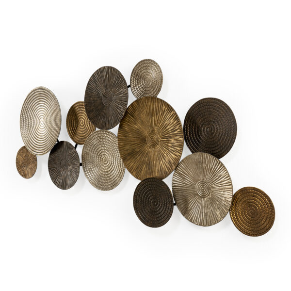 Escultura 128x6x58 Metal Dorado/Negro/Gris