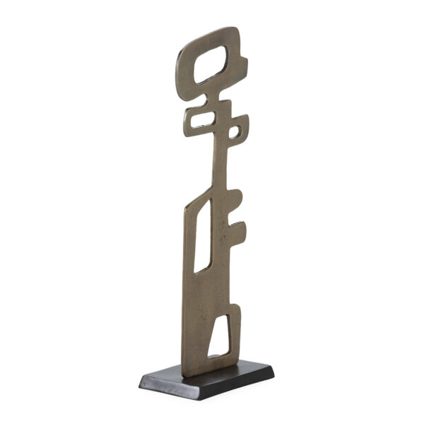 Escultura 25x15x73 Aluminio -- Dorado Antique/Niquel