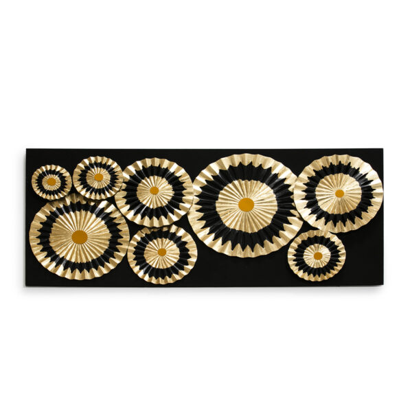 Escultura 80x7x180 Tela Negro/Madera Dorado/Negro