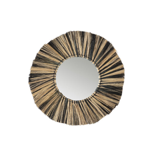 Espejo 56x3x56 Hierba Marina Natural/Negro