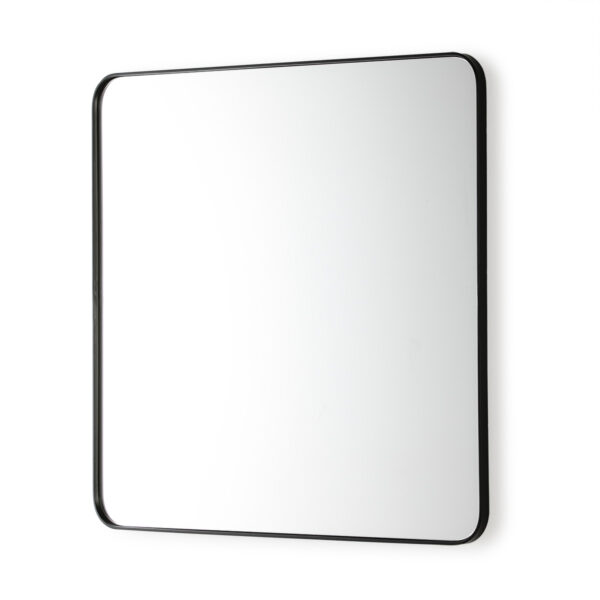 Espejo 80x3x80 Cristal/Metal Negro