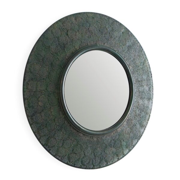 Espejo 86x5x86 Metal Oro/Verde