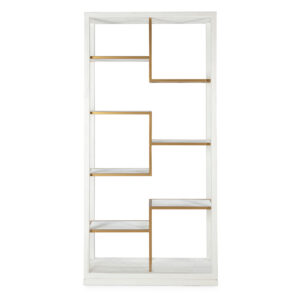 Estantería 100x40x210 Madera Blanco/Metal Dorado