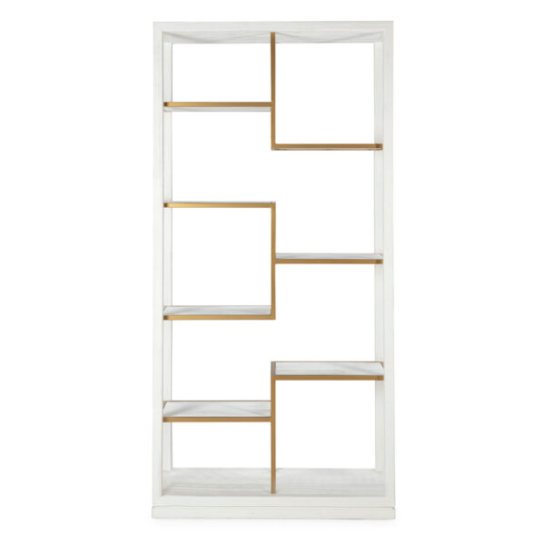 Estantería 100x40x210 Madera Blanco/Metal Dorado