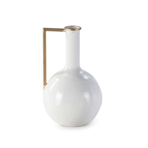 Figura 16x16x27 Metal Blanco/Dorado