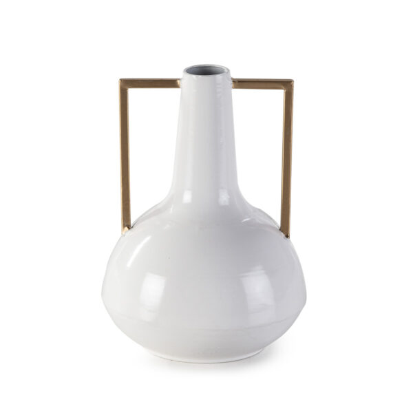Figura 18x18x26 Metal Blanco/Dorado