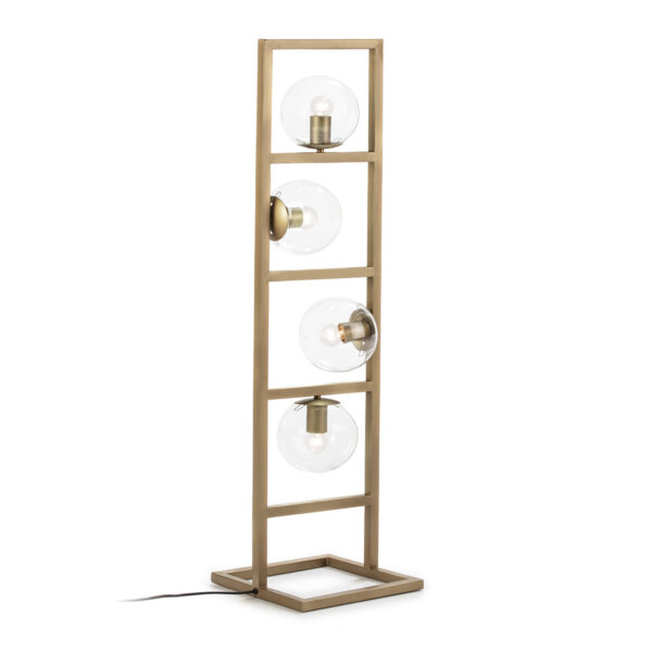 Lámpara de Pié 29x29x110 Cristal/Metal Dorado