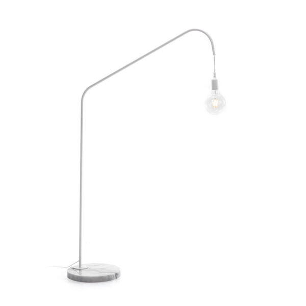 Lampara de Pie 80x30x142 Mármol Blanco/Metal Blanco