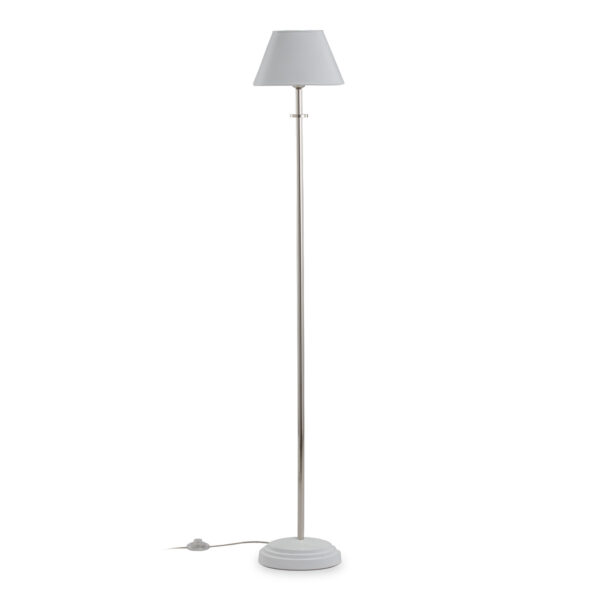 Lámpara de Pie con pantalla 25x20x153 Metal Blanco/Nickel