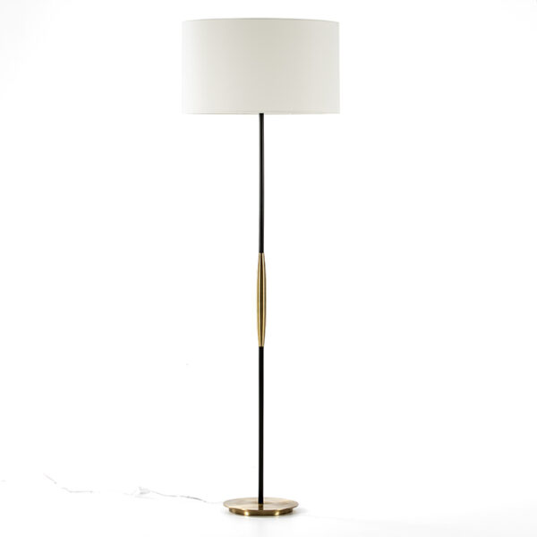Lampara de Pie sin pantalla 24x24x140 Metal Dorado/Negro