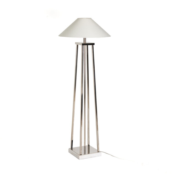 Lámpara de Pié sin pantalla 25x25x127 Mármol/Metal Blanco/Niquel