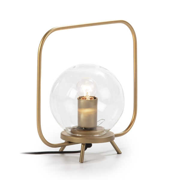 Lámpara de Sobremesa 29x15x28 Cristal/Metal Dorado