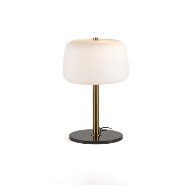 Lámpara de Sobremesa 33x33x50 Metal/Mármol/Cristal -- Dorado/Negro/Blanco