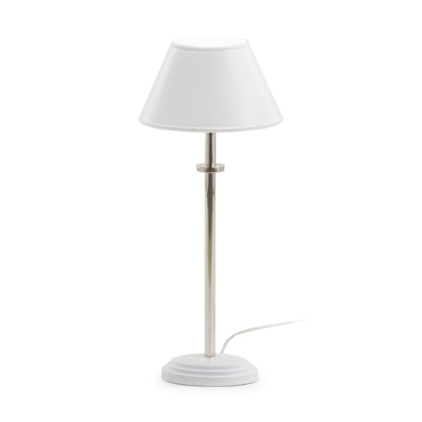 Lámpara de Sobremesa con pantalla 15x11x45 Metal Blanco/Nickel