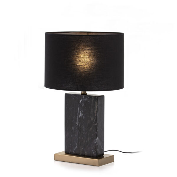 Lámpara de Sobremesa sin pantalla 20x10x34 Mármol Negro/Metal Dorado
