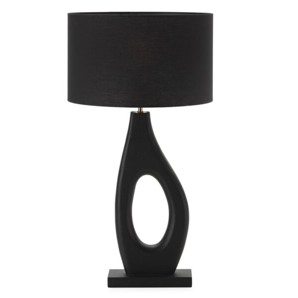 Lámpara de Sobremesa sin pantalla 23x12x57 Madera de Mango/Metal -- Negro/Dorado