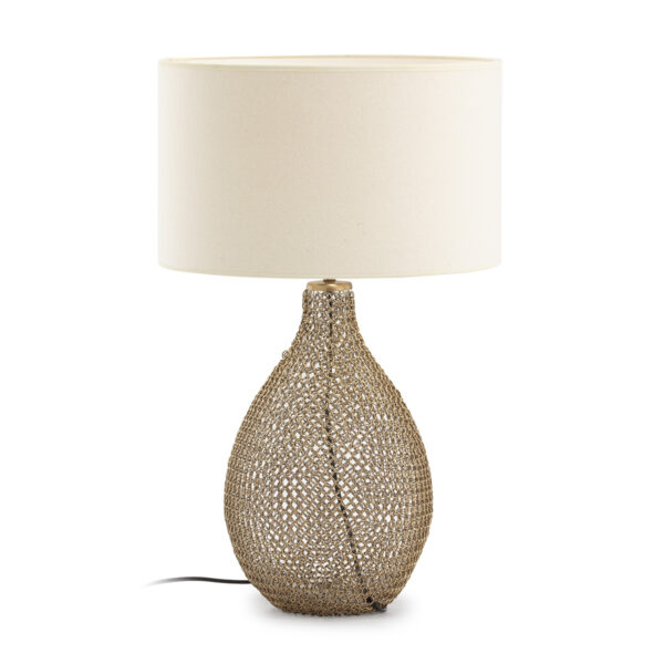 Lámpara de Sobremesa sin pantalla 25x25x45 Cristal/Metal Dorado