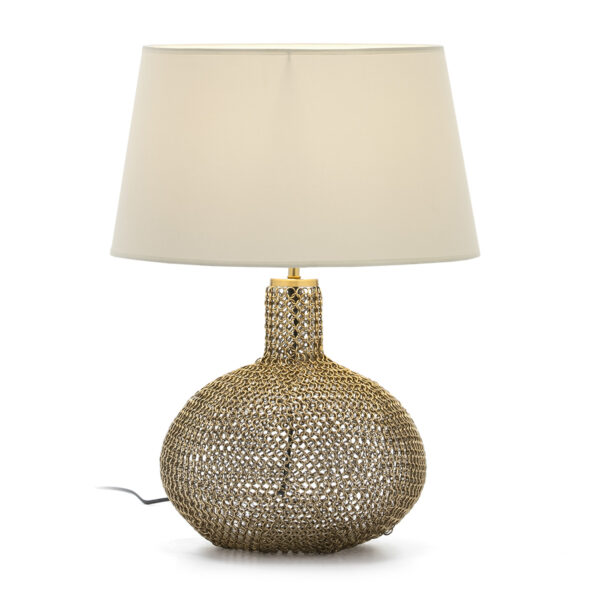 Lampara de Sobremesa sin pantalla 29x29x36 Cristal/Metal Dorado