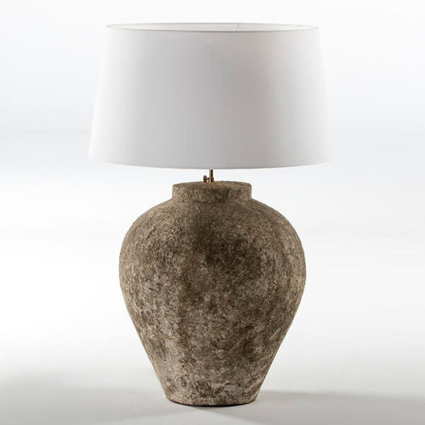 Lampara de Sobremesa sin pantalla 45x45x55 aprox Terracota Gris