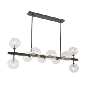 Lámpara de Techo 110x45x86 Cristal/Metal Gris Oscuro