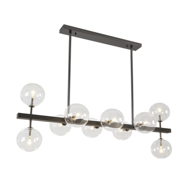 Lámpara de Techo 110x45x86 Cristal/Metal Gris Oscuro